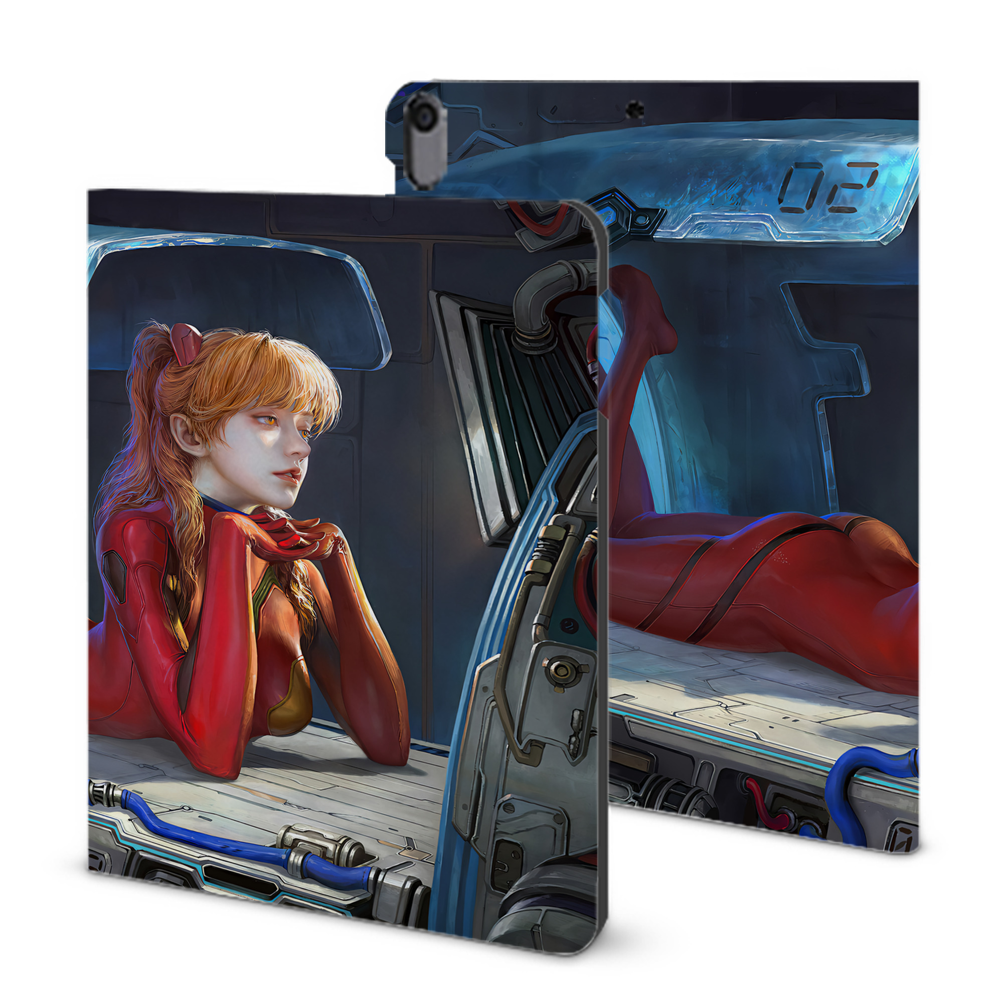 （画像用） EVA 新世紀エヴァンゲリオン IPad ケース ブック型 PUレザー TPU 耐衝撃 軽量 薄型 ペン収納なし 全面保護 IPad 各モデル対応